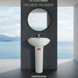 NÂNG TẦM PHÒNG TẮM VỚI LAVABO MATSIJNO MS-102 + CHÂN DÀI MS-252