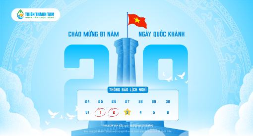 THIÊN THÀNH TÂM THÔNG BÁO LỊCH NGHỈ LỄ QUỐC KHÁNH 02/9/2026