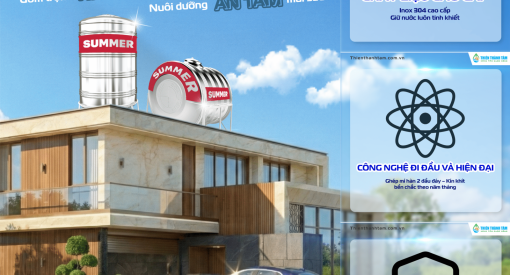 Bồn Nước Inox Summer – Giải Pháp Lưu Trữ Nước Tinh Khiết, Bền Vững Cho Mọi Gia Đình Việt