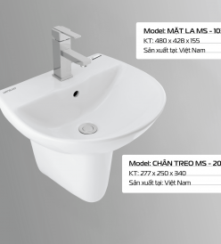LAVABO MẶT LA MS - 103 + CHÂN TREO MS - 201