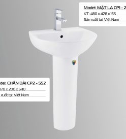 LAVABO MẶT LA CP1 - 223 + CHÂN DÀI CP2 - 552